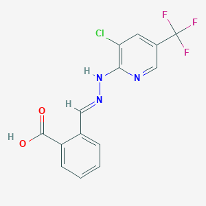 2-{2-[3-Chloro-5-(trifluoromethyl)-2-pyridinyl]carbohydrazonoyl}benzenecarboxylic acid