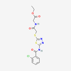 Ethyl 2-(2-((5-(2-chlorobenzamido)-1,3,4-thiadiazol-2-yl)thio)acetamido)acetate