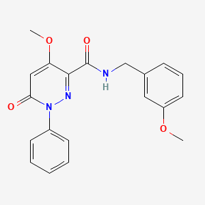 molecular formula C20H19N3O4 B2437260 4-methoxy-N-[(3-methoxyphenyl)methyl]-6-oxo-1-phenylpyridazine-3-carboxamide CAS No. 942004-58-2