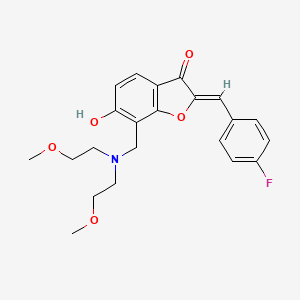molecular formula C22H24FNO5 B2437263 (2Z)-7-{[bis(2-methoxyethyl)amino]methyl}-2-(4-fluorobenzylidene)-6-hydroxy-1-benzofuran-3(2H)-one CAS No. 900274-24-0
