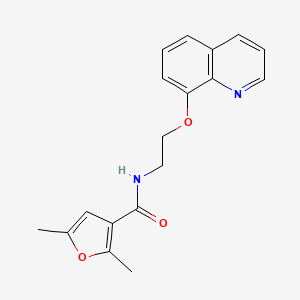 molecular formula C18H18N2O3 B2437281 2,5-dimethyl-N-(2-(quinolin-8-yloxy)ethyl)furan-3-carboxamide CAS No. 1234951-00-8