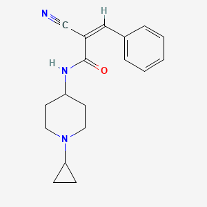 molecular formula C18H21N3O B2437287 (Z)-2-Cyano-N-(1-cyclopropylpiperidin-4-yl)-3-phenylprop-2-enamide CAS No. 1147764-72-4