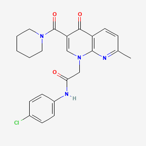 N-(4-chlorophenyl)-2-(7-methyl-4-oxo-3-(piperidine-1-carbonyl)-1,8-naphthyridin-1(4H)-yl)acetamide