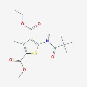 molecular formula C15H21NO5S B243729 4-Ethyl 2-methyl 5-[(2,2-dimethylpropanoyl)amino]-3-methylthiophene-2,4-dicarboxylate 