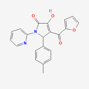 molecular formula C21H16N2O4 B2437297 3-(furan-2-carbonyl)-4-hydroxy-2-(4-methylphenyl)-1-pyridin-2-yl-2H-pyrrol-5-one CAS No. 380202-27-7
