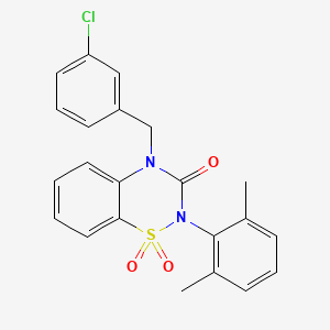 molecular formula C22H19ClN2O3S B2437302 4-(3-chlorobenzyl)-2-(2,6-dimethylphenyl)-2H-benzo[e][1,2,4]thiadiazin-3(4H)-one 1,1-dioxide CAS No. 892358-81-5