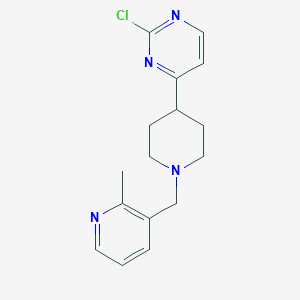 molecular formula C16H19ClN4 B2437304 2-Chloro-4-[1-[(2-methylpyridin-3-yl)methyl]piperidin-4-yl]pyrimidine CAS No. 2305484-83-5