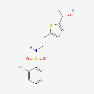 2-bromo-N-(2-(5-(1-hydroxyethyl)thiophen-2-yl)ethyl)benzenesulfonamide
