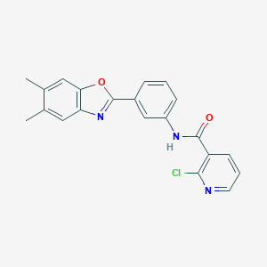 molecular formula C21H16ClN3O2 B243731 2-chloro-N-[3-(5,6-dimethyl-1,3-benzoxazol-2-yl)phenyl]nicotinamide 