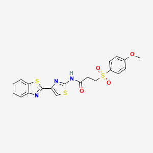 N-(4-(benzo[d]thiazol-2-yl)thiazol-2-yl)-3-((4-methoxyphenyl)sulfonyl)propanamide