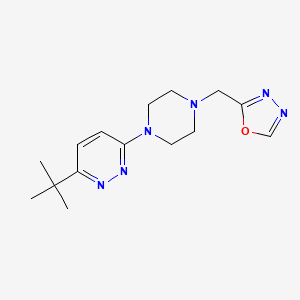molecular formula C15H22N6O B2437336 2-[[4-(6-Tert-butylpyridazin-3-yl)piperazin-1-yl]methyl]-1,3,4-oxadiazole CAS No. 2380142-39-0