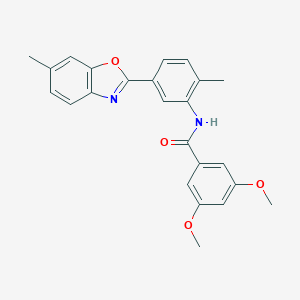 3,5-dimethoxy-N-[2-methyl-5-(6-methyl-1,3-benzoxazol-2-yl)phenyl]benzamide