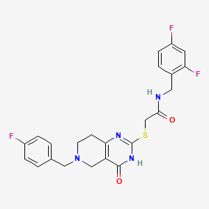 molecular formula C23H21F3N4O2S B2437341 N-(2,4-difluorobenzyl)-2-{[6-(4-fluorobenzyl)-4-oxo-3,4,5,6,7,8-hexahydropyrido[4,3-d]pyrimidin-2-yl]sulfanyl}acetamide CAS No. 1326854-40-3