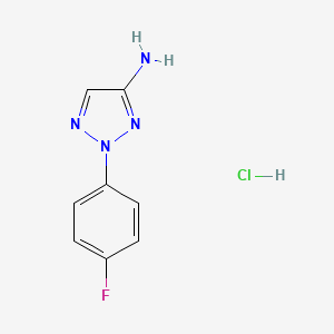molecular formula C8H8ClFN4 B2437344 2-(4-Fluorophenyl)triazol-4-amine;hydrochloride CAS No. 2241128-25-4