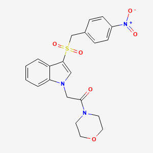 molecular formula C21H21N3O6S B2437349 1-morpholino-2-(3-((4-nitrobenzyl)sulfonyl)-1H-indol-1-yl)ethanone CAS No. 894013-39-9