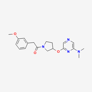 molecular formula C19H24N4O3 B2437361 1-(3-((6-(二甲氨基)吡嗪-2-基)氧代)吡咯烷-1-基)-2-(3-甲氧基苯基)乙酮 CAS No. 2034318-03-9