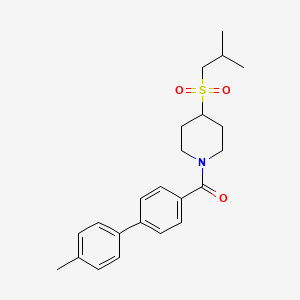 molecular formula C23H29NO3S B2437363 (4-(异丁磺酰基)哌啶-1-基)(4'-甲基-[1,1'-联苯]-4-基)甲酮 CAS No. 1798029-86-3