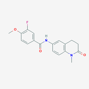 molecular formula C18H17FN2O3 B2437366 3-fluoro-4-methoxy-N-(1-methyl-2-oxo-1,2,3,4-tetrahydroquinolin-6-yl)benzamide CAS No. 1448027-72-2