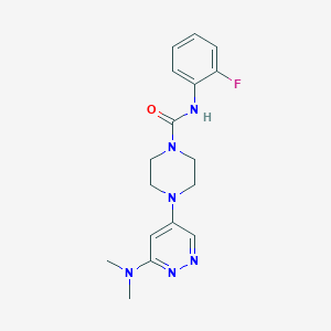 molecular formula C17H21FN6O B2437367 4-(6-(dimethylamino)pyridazin-4-yl)-N-(2-fluorophenyl)piperazine-1-carboxamide CAS No. 1795415-65-4