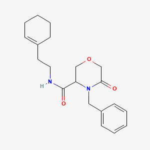 molecular formula C20H26N2O3 B2437370 4-苄基-N-(2-(环己-1-烯-1-基)乙基)-5-氧代吗啉-3-甲酰胺 CAS No. 1351589-18-8