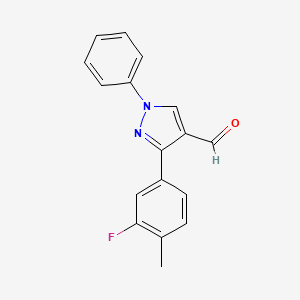 molecular formula C17H13FN2O B2437373 3-(3-fluoro-4-methylphenyl)-1-phenyl-1H-pyrazole-4-carbaldehyde CAS No. 956202-54-3