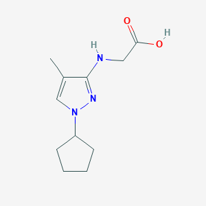 2-[(1-Cyclopentyl-4-methylpyrazol-3-yl)amino]acetic acid