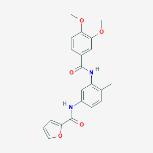molecular formula C21H20N2O5 B243738 N-{3-[(3,4-dimethoxybenzoyl)amino]-4-methylphenyl}-2-furamide 