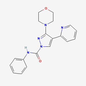 molecular formula C19H19N5O2 B2437384 3-morpholino-N-phenyl-4-(2-pyridinyl)-1H-pyrazole-1-carboxamide CAS No. 303995-18-8