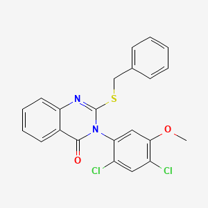 molecular formula C22H16Cl2N2O2S B2437389 2-(benzylsulfanyl)-3-(2,4-dichloro-5-methoxyphenyl)-4(3H)-quinazolinone CAS No. 338967-92-3