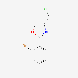 molecular formula C10H7BrClNO B2437397 2-(2-Bromophenyl)-4-(chloromethyl)-1,3-oxazole CAS No. 1038295-04-3