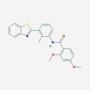molecular formula C23H20N2O3S B243740 N-[3-(1,3-benzothiazol-2-yl)-2-methylphenyl]-2,4-dimethoxybenzamide 
