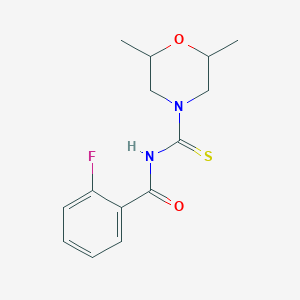 molecular formula C14H17FN2O2S B2437405 N-(2,6-dimethylmorpholine-4-carbothioyl)-2-fluorobenzamide CAS No. 536722-12-0