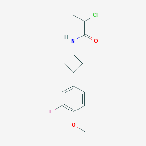 molecular formula C14H17ClFNO2 B2437407 2-Chloro-N-[3-(3-fluoro-4-methoxyphenyl)cyclobutyl]propanamide CAS No. 2411189-99-4