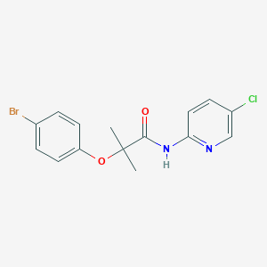 molecular formula C15H14BrClN2O2 B243741 2-(4-bromophenoxy)-N-(5-chloropyridin-2-yl)-2-methylpropanamide 