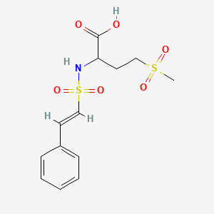 molecular formula C13H17NO6S2 B2437411 4-Methanesulfonyl-2-(2-phenylethenesulfonamido)butanoic acid CAS No. 1025448-55-8
