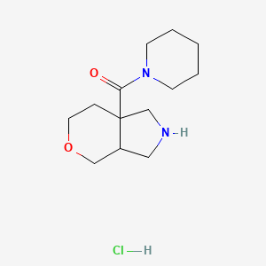 molecular formula C13H23ClN2O2 B2437414 2,3,3a,4,6,7-Hexahydro-1H-pyrano[3,4-c]pyrrol-7a-yl(piperidin-1-yl)methanone;hydrochloride CAS No. 2241142-02-7