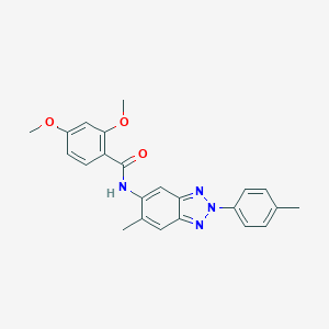 molecular formula C23H22N4O3 B243742 2,4-dimethoxy-N-[6-methyl-2-(4-methylphenyl)-2H-1,2,3-benzotriazol-5-yl]benzamide 