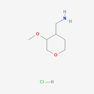 molecular formula C7H16ClNO2 B2437424 (3-甲氧基氧杂环-4-基)甲胺盐酸盐 CAS No. 1864015-11-1