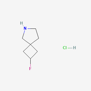 molecular formula C7H13ClFN B2437425 2-Fluoro-6-azaspiro[3.4]octane hydrochloride CAS No. 2288709-37-3