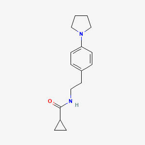 molecular formula C16H22N2O B2437434 N-(4-(pyrrolidin-1-yl)phenethyl)cyclopropanecarboxamide CAS No. 953170-86-0