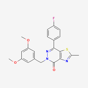molecular formula C21H18FN3O3S B2437437 5-(3,5-dimethoxybenzyl)-7-(4-fluorophenyl)-2-methylthiazolo[4,5-d]pyridazin-4(5H)-one CAS No. 941943-24-4