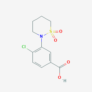 molecular formula C11H12ClNO4S B2437439 4-Chloro-3-(1,1-dioxido-1,2-thiazinan-2-yl)benzoic acid CAS No. 927996-03-0