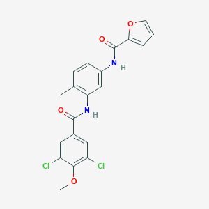molecular formula C20H16Cl2N2O4 B243744 N-{3-[(3,5-dichloro-4-methoxybenzoyl)amino]-4-methylphenyl}-2-furamide 