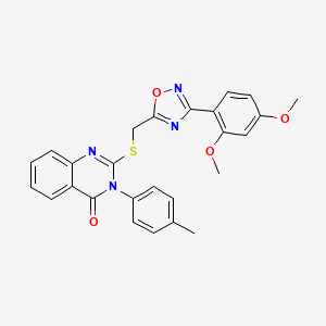 molecular formula C26H22N4O4S B2437442 2-(((3-(2,4-dimethoxyphenyl)-1,2,4-oxadiazol-5-yl)methyl)thio)-3-(p-tolyl)quinazolin-4(3H)-one CAS No. 1323650-37-8