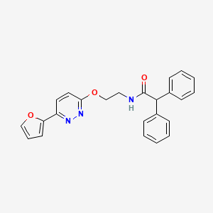 molecular formula C24H21N3O3 B2437455 N-(2-((6-(furan-2-yl)pyridazin-3-yl)oxy)ethyl)-2,2-diphenylacetamide CAS No. 920376-12-1