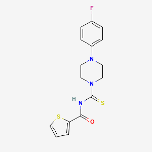 molecular formula C16H16FN3OS2 B2437456 N-[4-(4-fluorophenyl)piperazine-1-carbothioyl]thiophene-2-carboxamide CAS No. 380638-34-6