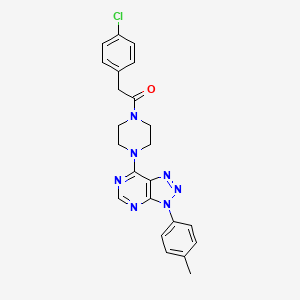 molecular formula C23H22ClN7O B2437457 2-(4-chlorophenyl)-1-(4-(3-(p-tolyl)-3H-[1,2,3]triazolo[4,5-d]pyrimidin-7-yl)piperazin-1-yl)ethanone CAS No. 923511-75-5