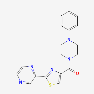 molecular formula C18H17N5OS B2437459 (4-苯基哌嗪-1-基)(2-(吡嗪-2-基)噻唑-4-基)甲酮 CAS No. 1235057-04-1