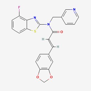 molecular formula C23H16FN3O3S B2437461 (E)-3-(benzo[d][1,3]dioxol-5-yl)-N-(4-fluorobenzo[d]thiazol-2-yl)-N-(pyridin-3-ylmethyl)acrylamide CAS No. 1105204-01-0