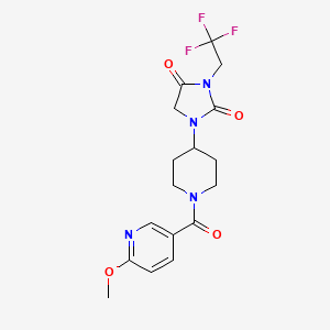 1-[1-(6-Methoxypyridine-3-carbonyl)piperidin-4-yl]-3-(2,2,2-trifluoroethyl)imidazolidine-2,4-dione